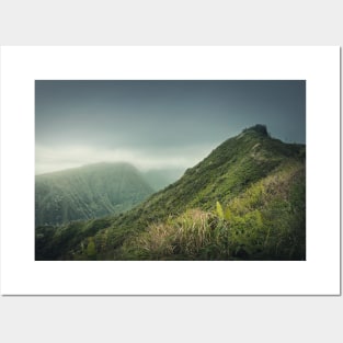 Oahu island hills Posters and Art